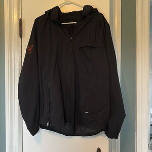 Nike shield rain jacket. Full zip. Black. Size large. Texas golf logo